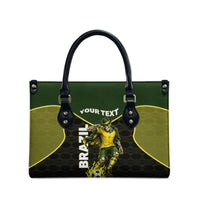 Personalized Brazil Football Leather Bag Gothic Skull Skeleton Mascot Flaming Soccer Ball