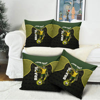 Personalized Brazil Football Pillow Cover Gothic Skull Skeleton Mascot Flaming Soccer Ball