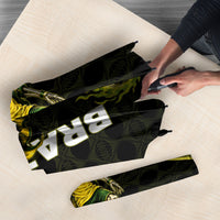 Personalized Brazil Football Umbrella Gothic Skull Skeleton Mascot Flaming Soccer Ball