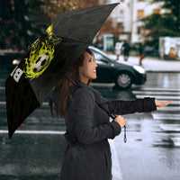 Personalized Brazil Football Umbrella Gothic Skull Skeleton Mascot Flaming Soccer Ball