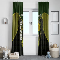 Personalized Brazil Football Window Curtain Gothic Skull Skeleton Mascot Flaming Soccer Ball