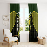 Personalized Brazil Football Window Curtain Gothic Skull Skeleton Mascot Flaming Soccer Ball