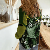 Personalized Brazil Football Women Casual Shirt Gothic Skull Skeleton Mascot Flaming Soccer Ball