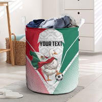 Personalized Mexico Soccer Duck Laundry Basket Mexican Flag Cape Soccer Ball