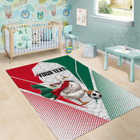 Personalized Mexico Soccer Duck Area Rug Mexican Flag Cape Soccer Ball