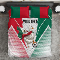 Personalized Mexico Soccer Duck Bedding Set Mexican Flag Cape Soccer Ball