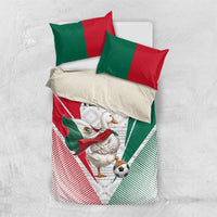 Personalized Mexico Soccer Duck Bedding Set Mexican Flag Cape Soccer Ball