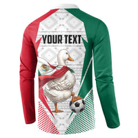 Personalized Mexico Soccer Duck Button Sweatshirt Mexican Flag Cape Soccer Ball