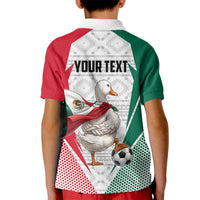 Personalized Mexico Soccer Duck Kid Polo Shirt Mexican Flag Cape Soccer Ball