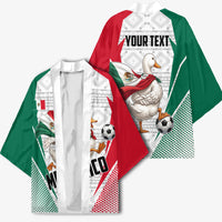 Personalized Mexico Soccer Duck Kimono Mexican Flag Cape Soccer Ball