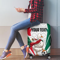 Personalized Mexico Soccer Duck Luggage Cover Mexican Flag Cape Soccer Ball