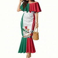 Personalized Mexico Soccer Duck Mermaid Dress Mexican Flag Cape Soccer Ball