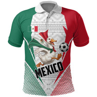 Personalized Mexico Soccer Duck Polo Shirt Mexican Flag Cape Soccer Ball