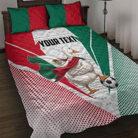 Personalized Mexico Soccer Duck Quilt Bed Set Mexican Flag Cape Soccer Ball