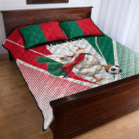 Personalized Mexico Soccer Duck Quilt Bed Set Mexican Flag Cape Soccer Ball