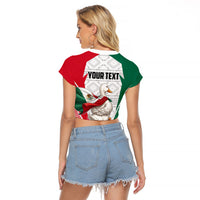 Personalized Mexico Soccer Duck Raglan Cropped T Shirt Mexican Flag Cape Soccer Ball