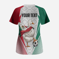 Personalized Mexico Soccer Duck Scrub Top Mexican Flag Cape Soccer Ball