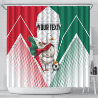 Personalized Mexico Soccer Duck Shower Curtain Mexican Flag Cape Soccer Ball