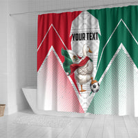 Personalized Mexico Soccer Duck Shower Curtain Mexican Flag Cape Soccer Ball
