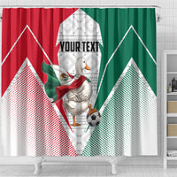 Personalized Mexico Soccer Duck Shower Curtain Mexican Flag Cape Soccer Ball