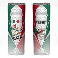 Personalized Mexico Soccer Duck Skinny Tumbler Mexican Flag Cape Soccer Ball