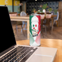 Personalized Mexico Soccer Duck Skinny Tumbler Mexican Flag Cape Soccer Ball