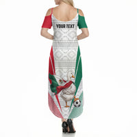 Personalized Mexico Soccer Duck Summer Maxi Dress Mexican Flag Cape Soccer Ball