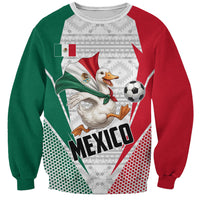 Personalized Mexico Soccer Duck Sweatshirt Mexican Flag Cape Soccer Ball