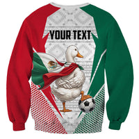Personalized Mexico Soccer Duck Sweatshirt Mexican Flag Cape Soccer Ball