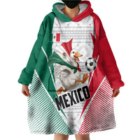 Personalized Mexico Soccer Duck Wearable Blanket Hoodie Mexican Flag Cape Soccer Ball