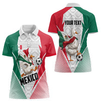 Personalized Mexico Soccer Duck Women Polo Shirt Mexican Flag Cape Soccer Ball