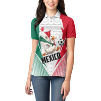 Personalized Mexico Soccer Duck Women Polo Shirt Mexican Flag Cape Soccer Ball