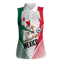 Personalized Mexico Soccer Duck Women Sleeveless Polo Shirt Mexican Flag Cape Soccer Ball