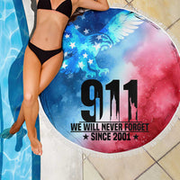 Patriotic 911 Memorial Patriot Day Beach Blanket American Flag and Bald Eagle - Wonder Print Shop