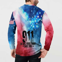 Patriotic 911 Memorial Patriot Day Button Sweatshirt American Flag and Bald Eagle - Wonder Print Shop