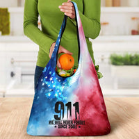 Patriotic 911 Memorial Patriot Day Grocery Bag American Flag and Bald Eagle - Wonder Print Shop
