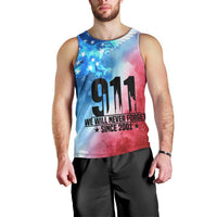 Patriotic 911 Memorial Patriot Day Men Tank Top American Flag and Bald Eagle - Wonder Print Shop