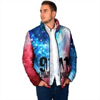 Patriotic 911 Memorial Patriot Day Padded Jacket American Flag and Bald Eagle - Wonder Print Shop