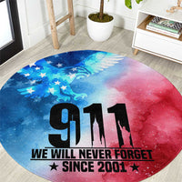 Patriotic 911 Memorial Patriot Day Round Carpet American Flag and Bald Eagle - Wonder Print Shop