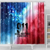 Patriotic 911 Memorial Patriot Day Shower Curtain American Flag and Bald Eagle - Wonder Print Shop