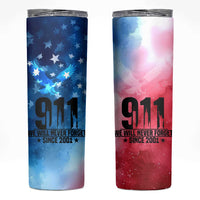 Patriotic 911 Memorial Patriot Day Skinny Tumbler American Flag and Bald Eagle - Wonder Print Shop