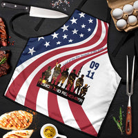 911 Memorial Apron Patriot Day American Flag and Soldier Silhouette Honor and Remember - Wonder Print Shop