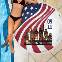 911 Memorial Beach Blanket Patriot Day American Flag and Soldier Silhouette Honor and Remember - Wonder Print Shop