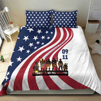 911 Memorial Bedding Set Patriot Day American Flag and Soldier Silhouette Honor and Remember - Wonder Print Shop