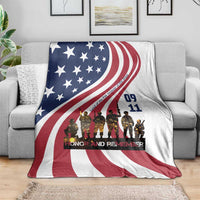 911 Memorial Blanket Patriot Day American Flag and Soldier Silhouette Honor and Remember - Wonder Print Shop