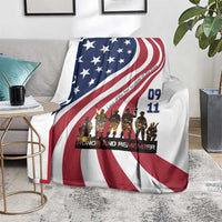 911 Memorial Blanket Patriot Day American Flag and Soldier Silhouette Honor and Remember - Wonder Print Shop