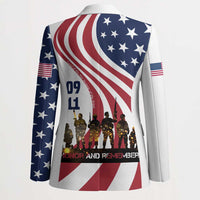 911 Memorial Blazer Patriot Day American Flag and Soldier Silhouette Honor and Remember - Wonder Print Shop