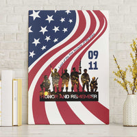 911 Memorial Canvas Wall Art Patriot Day American Flag and Soldier Silhouette Honor and Remember - Wonder Print Shop