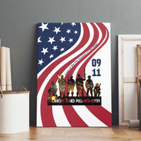 911 Memorial Canvas Wall Art Patriot Day American Flag and Soldier Silhouette Honor and Remember - Wonder Print Shop
