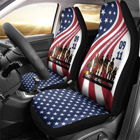 911 Memorial Car Seat Cover Patriot Day American Flag and Soldier Silhouette Honor and Remember - Wonder Print Shop